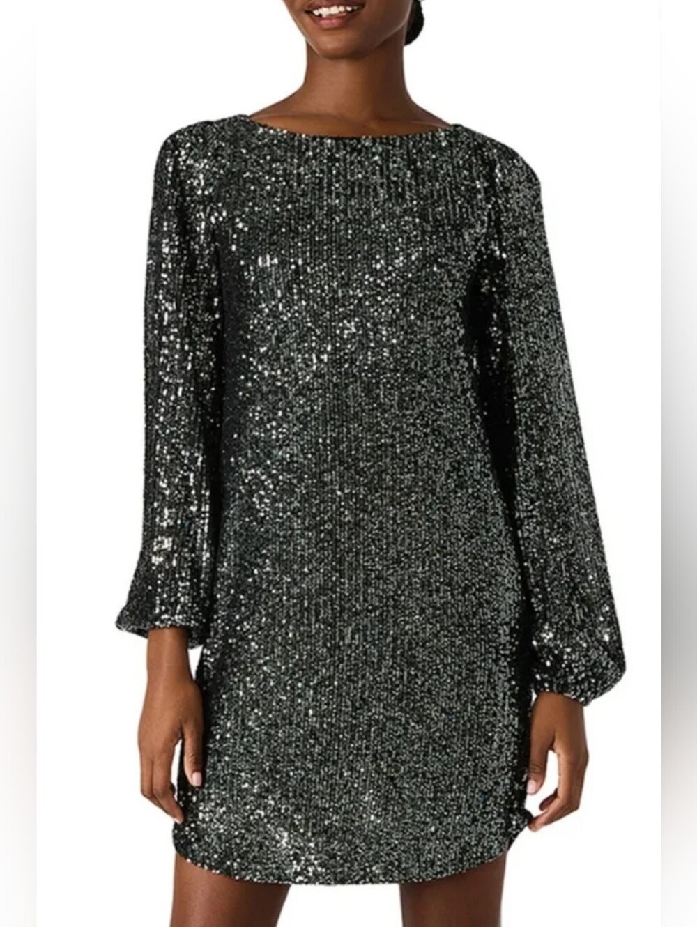 Steve Madden Black and Silver Sequin Mini Dress